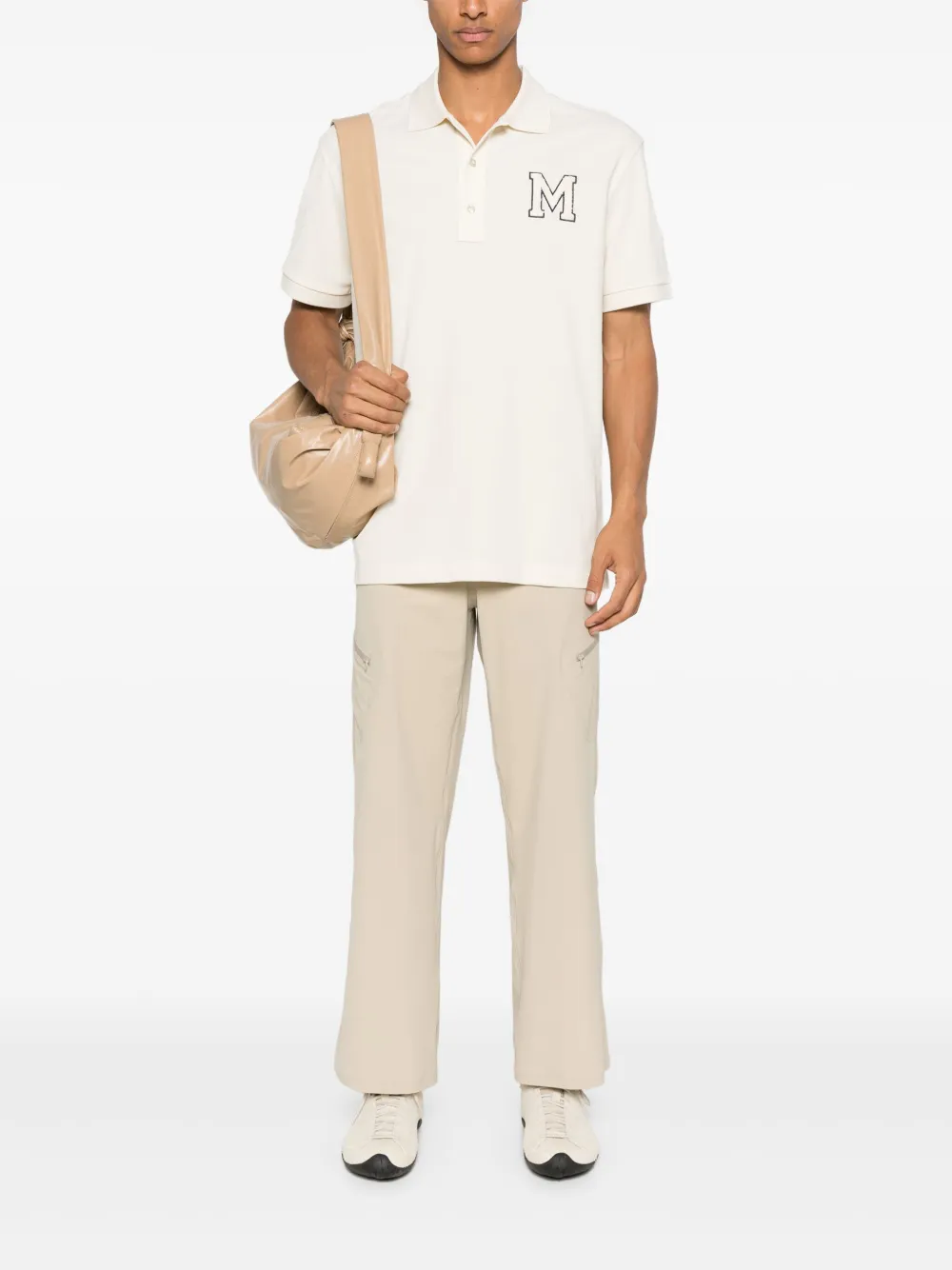 Moncler Poloshirt met logo-applicatie - Beige