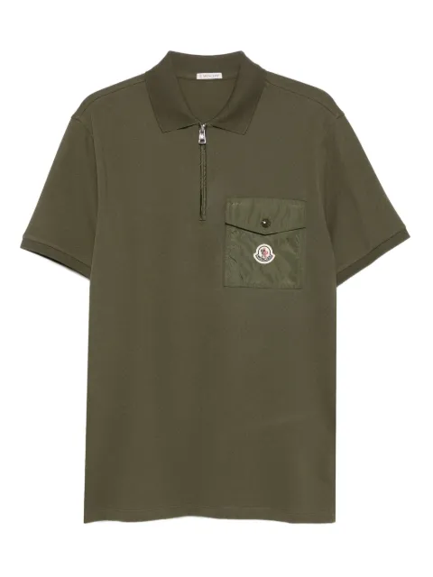Moncler playera tipo polo de piqué con motivo de ondas