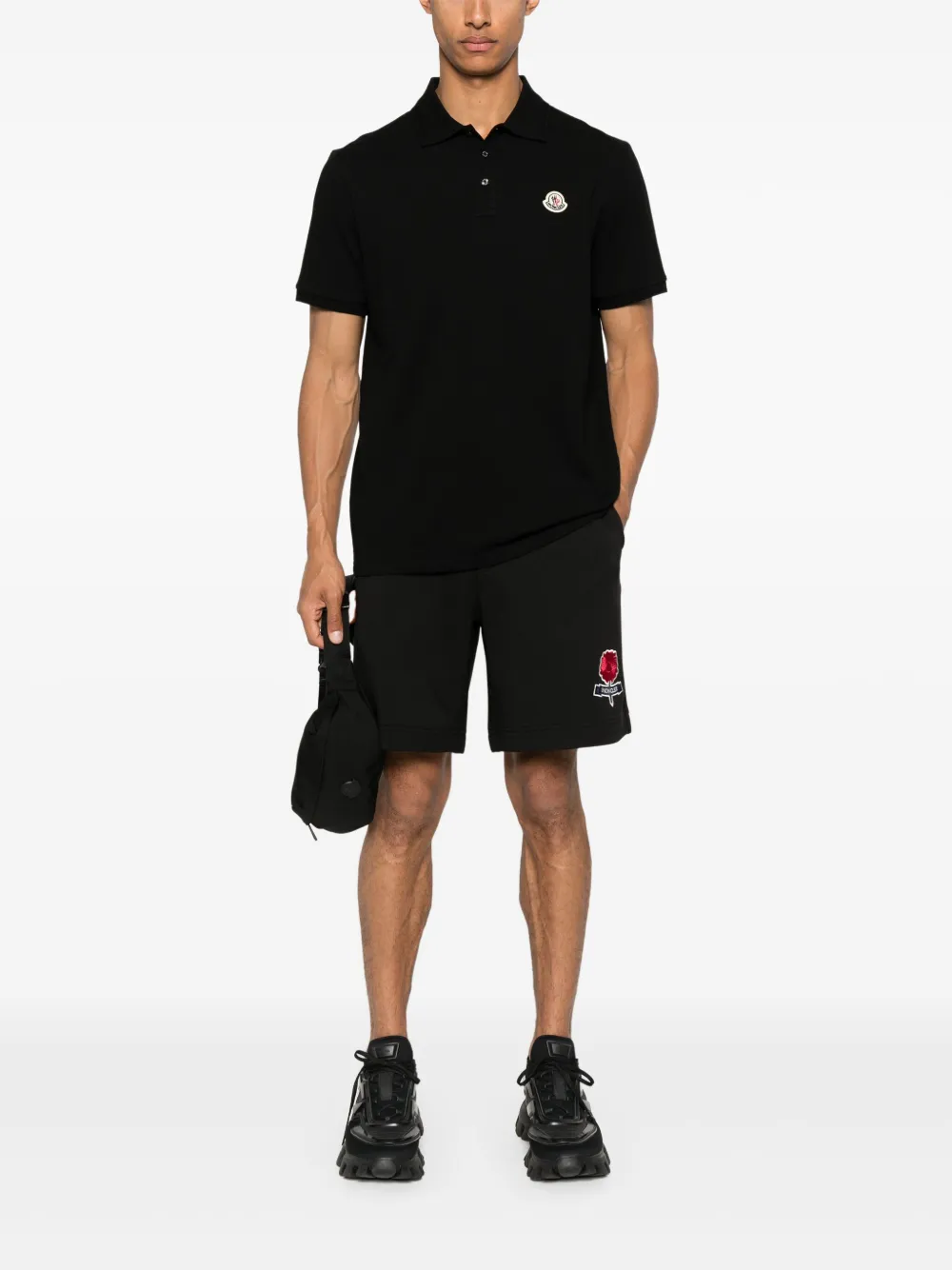 Moncler Poloshirt met logo-applicatie - Zwart
