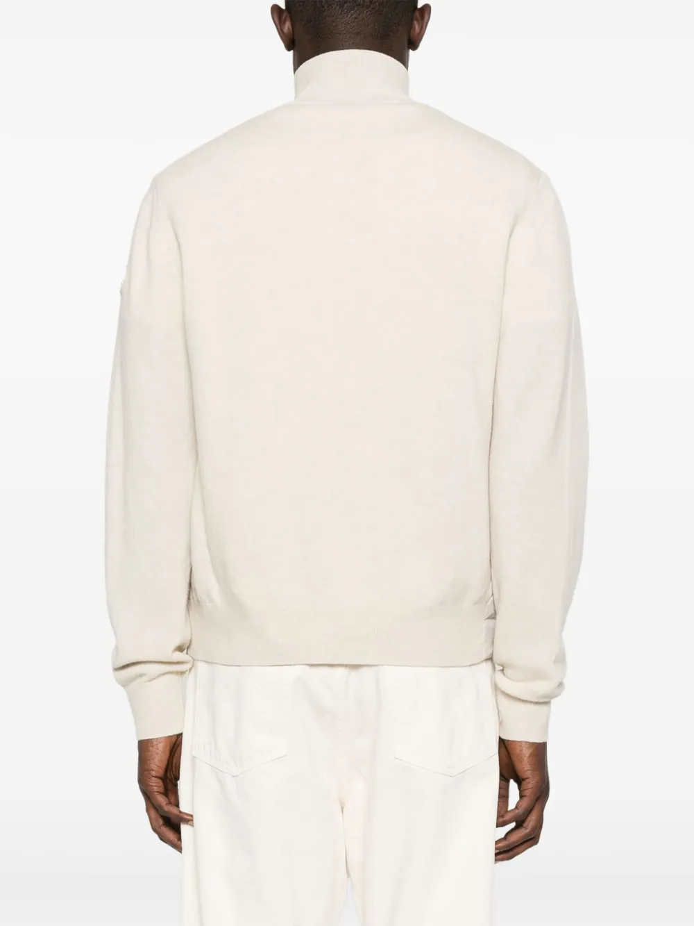 Moncler Gewatteerd vest met wollen mouwen Beige