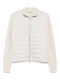 Moncler quilted wool-sleeve cardigan - Neutrals