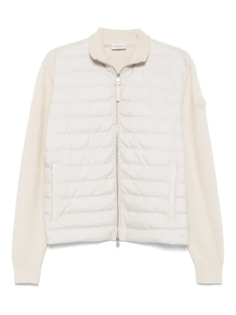 Moncler quilted wool-sleeve cardigan