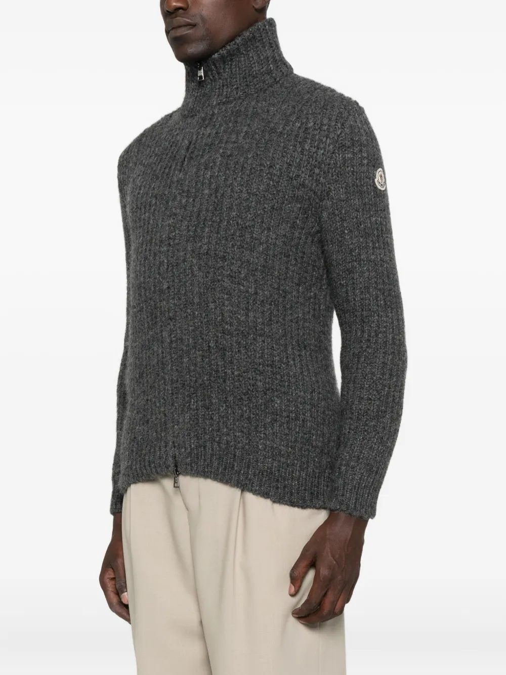 Moncler Geribbeld vest met rits Grijs