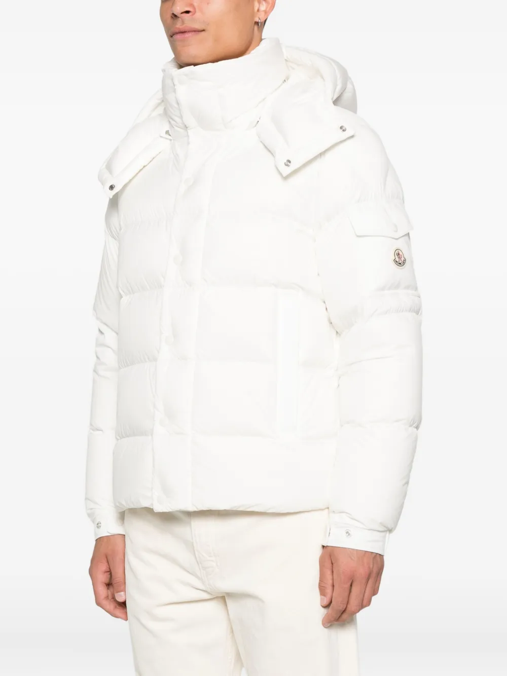 Moncler Maya 70 Hooded Down Jacket In White