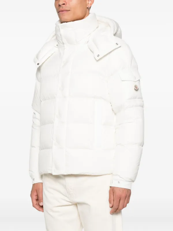 MONCLER ホワイト ダウンジャケット　MAYA White Moncler Maya Hooded Short Down Jacket - Short Down Jackets