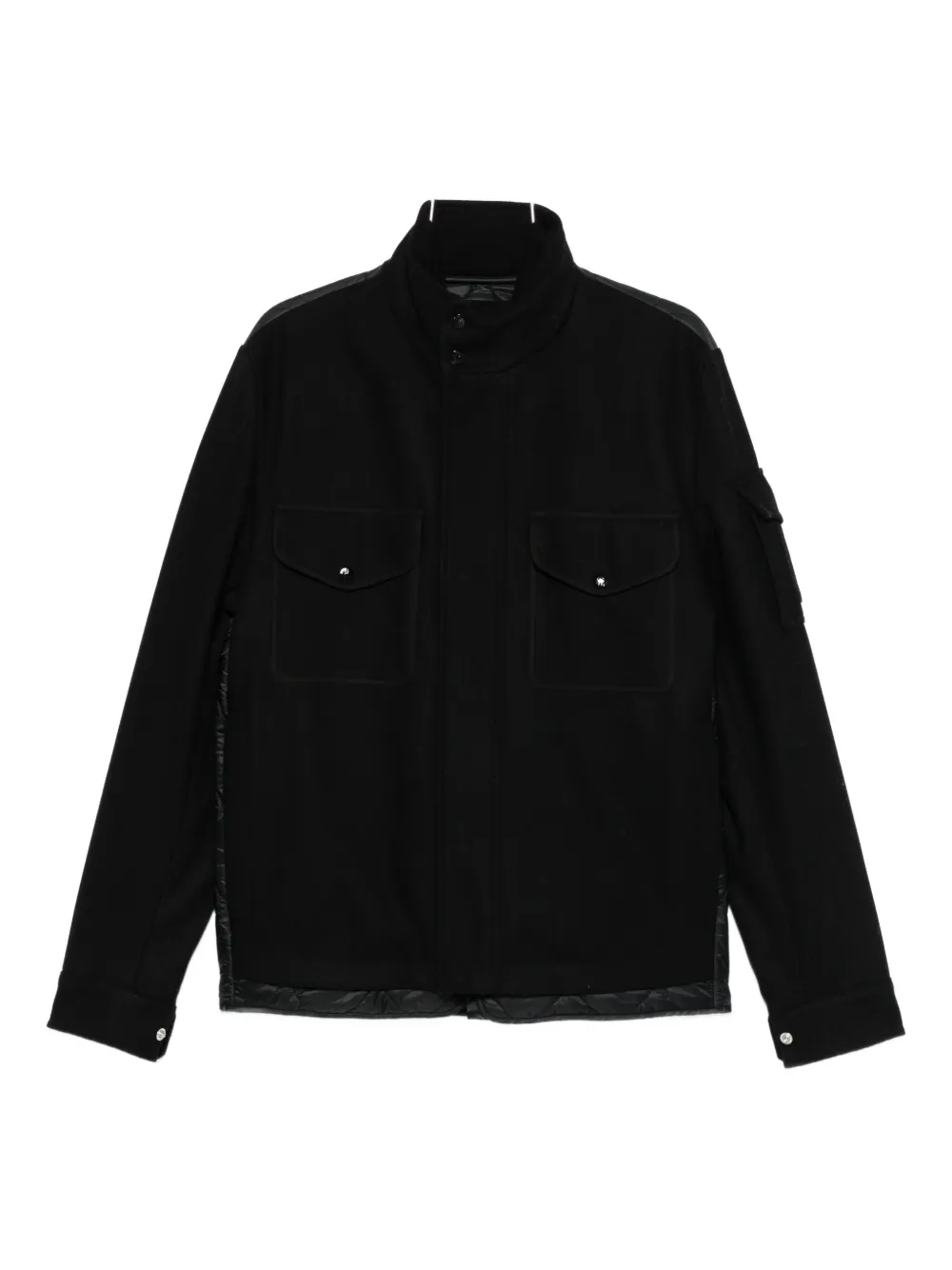 Moncler flap-pocket quilted jacket Zwart