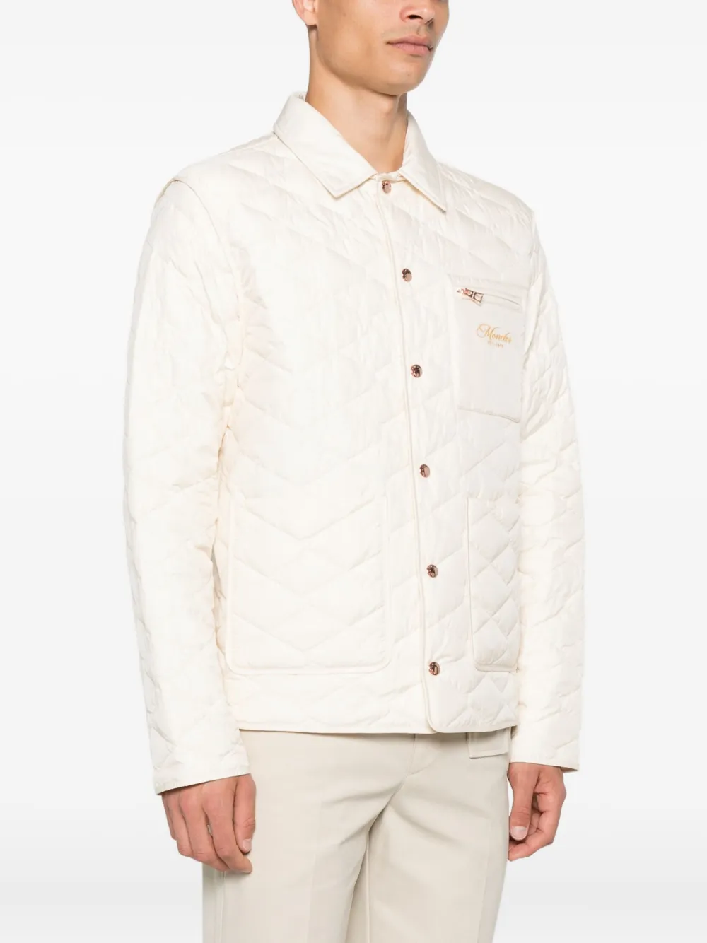 Moncler Kastos quilted shirt jacket Beige