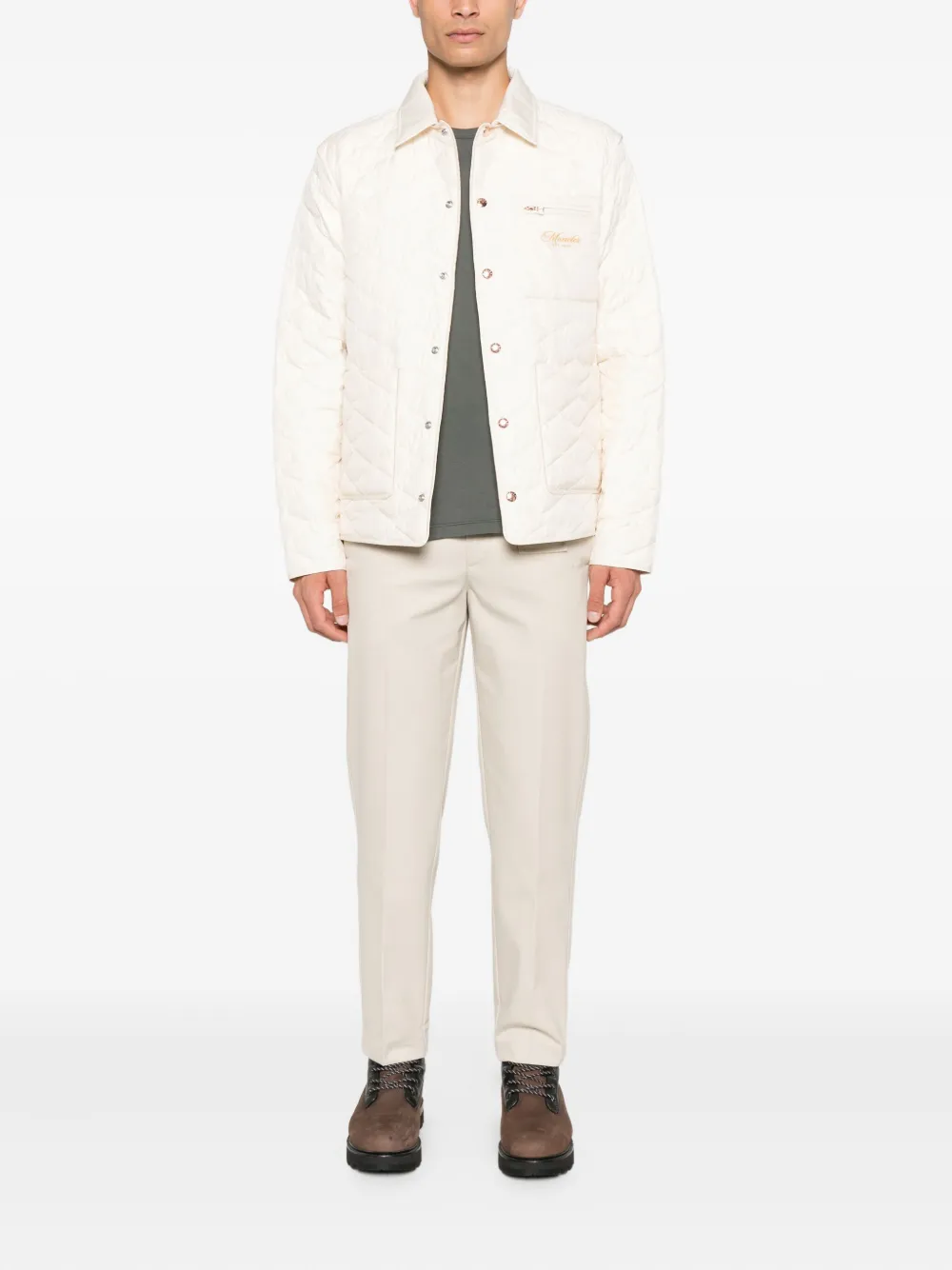 Moncler Kastos quilted shirt jacket Beige