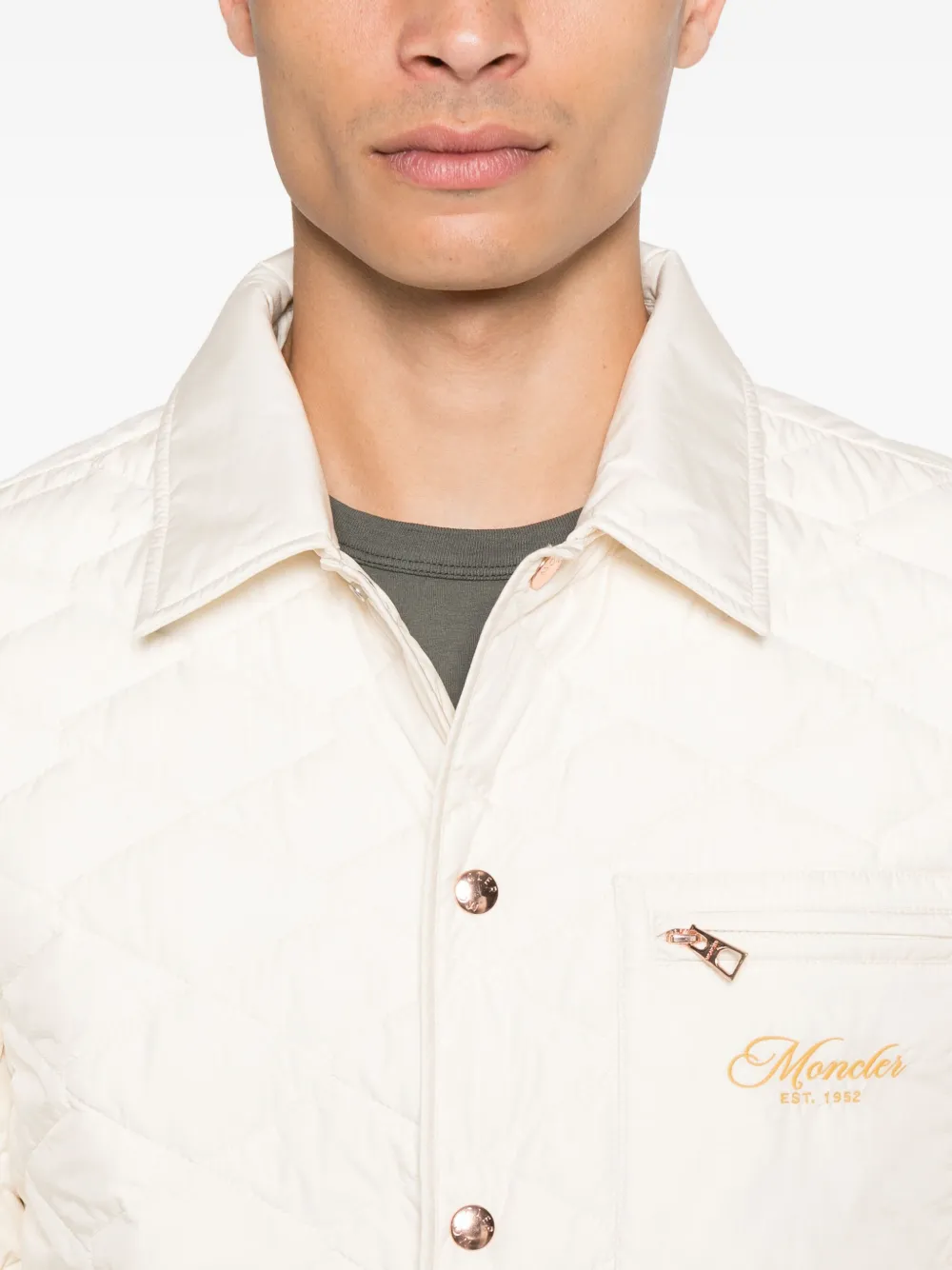 Moncler Kastos quilted shirt jacket Beige