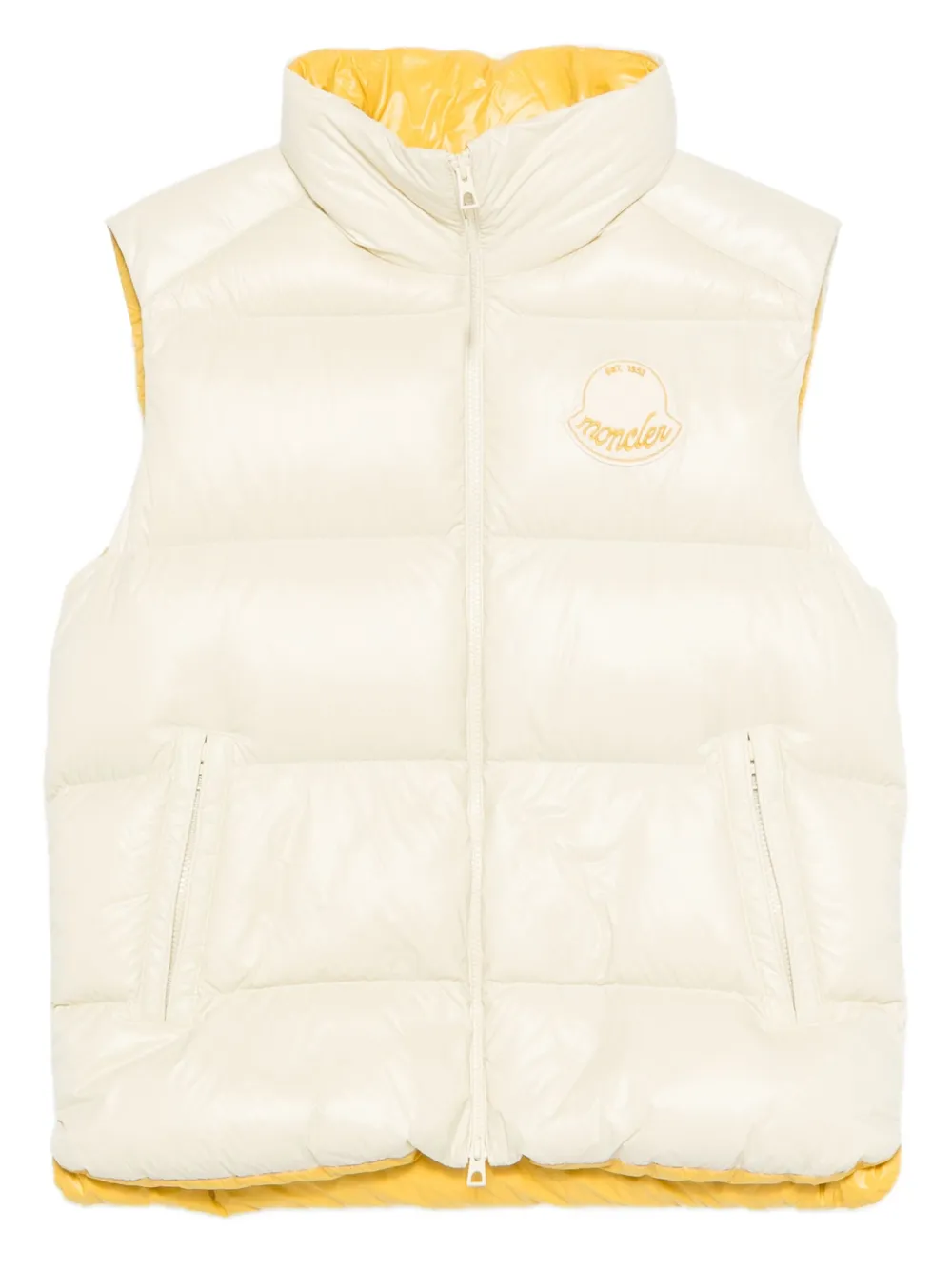 Moncler Lipsi bodywarmer met logo Geel