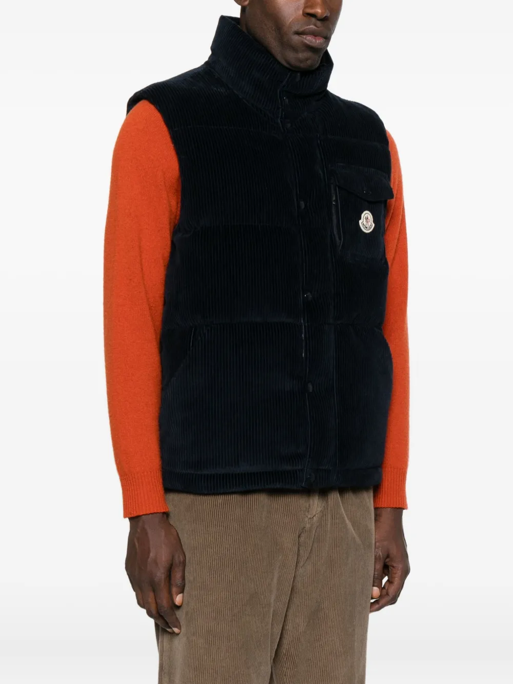 Moncler Ribfluwelen gilet Blauw