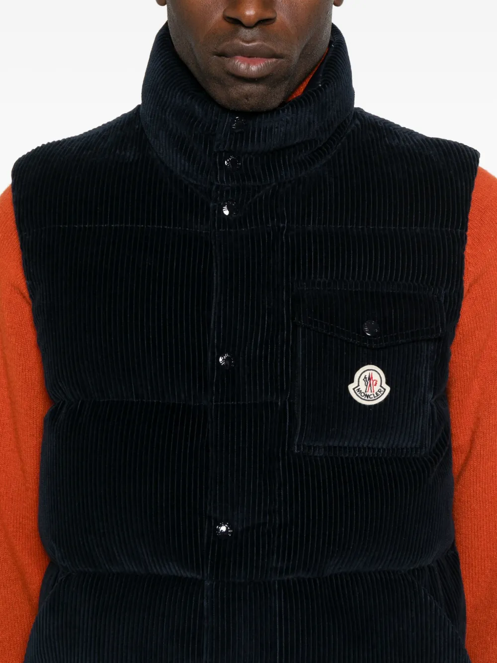 Moncler Ribfluwelen gilet Blauw
