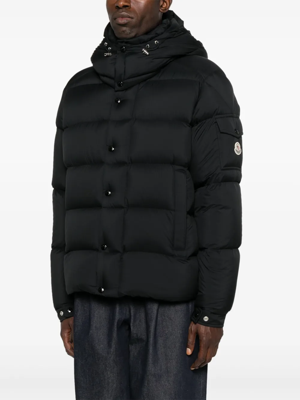 Moncler Gevoerd jack met capuchon Zwart