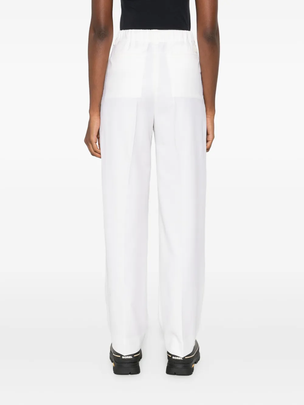 Moncler Drawstring Pleated Trousers In White