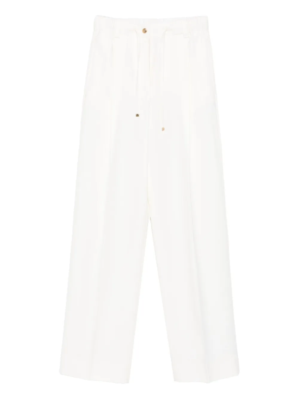Moncler Drawstring Pleated Trousers In White