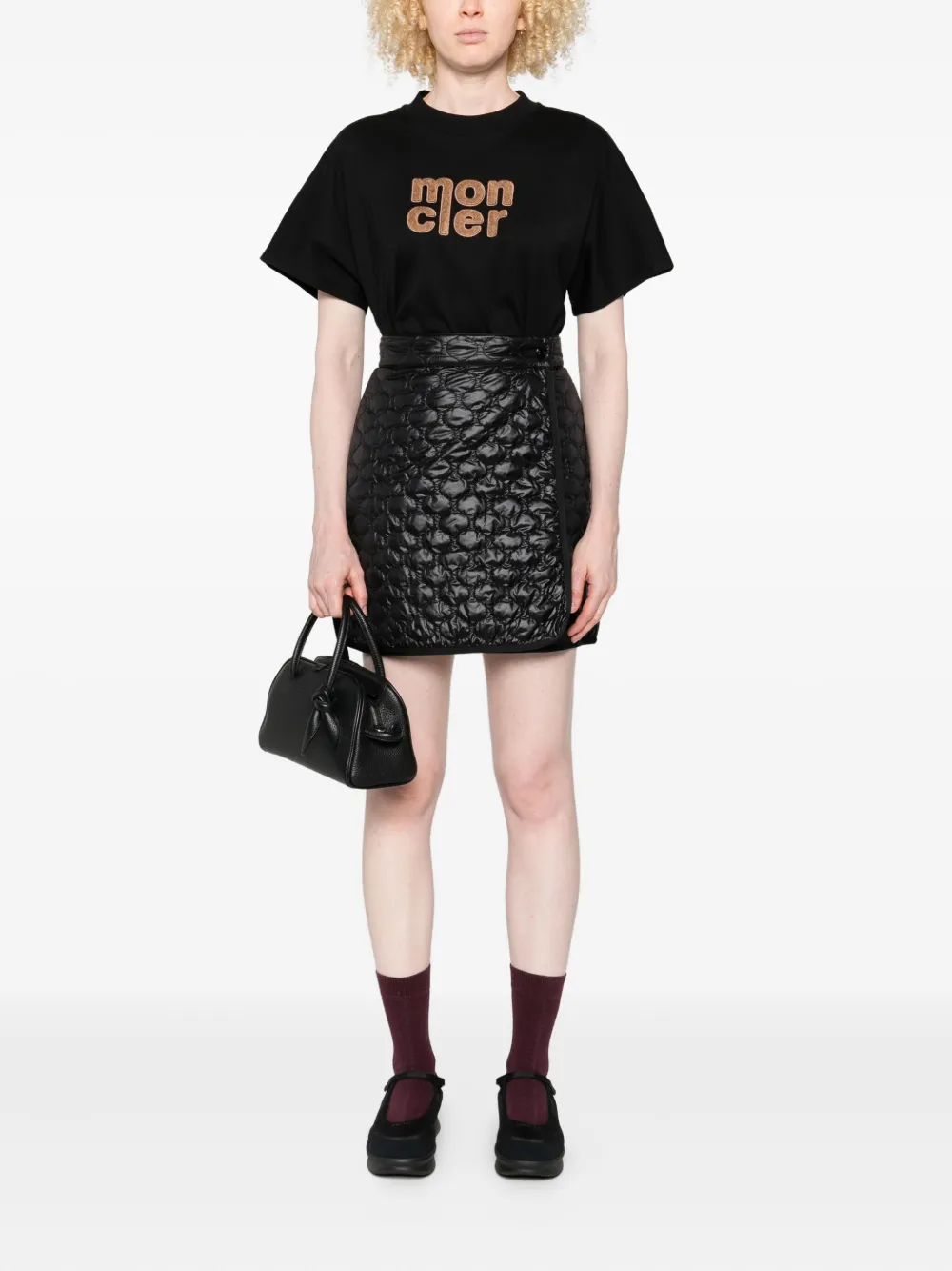 Moncler quilted mini skirt - Zwart