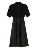 Moncler zip-up pleated midi dress - Black