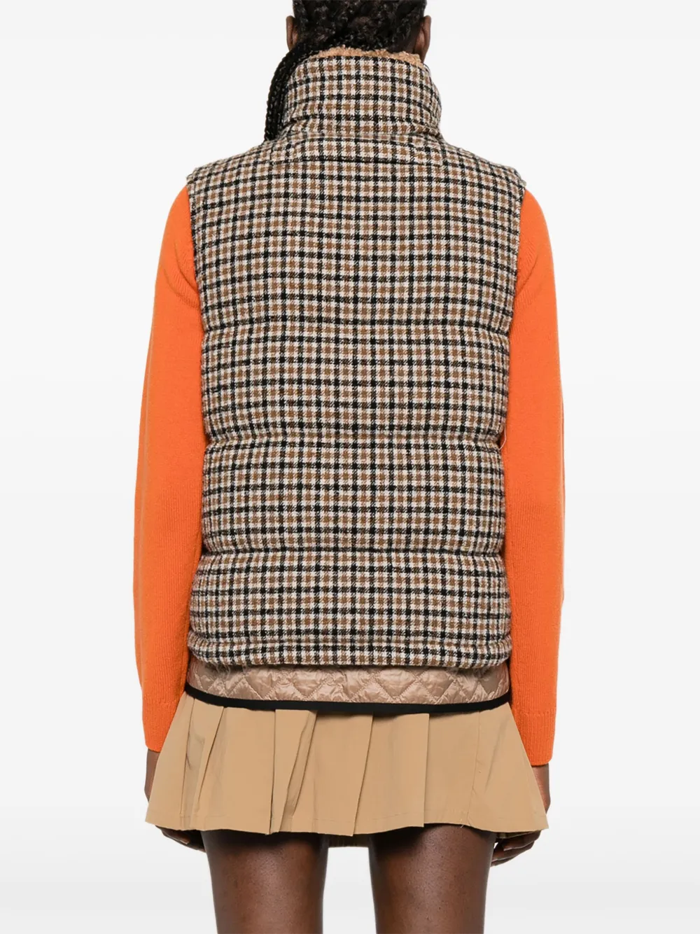 Moncler Touvet geruite gewatteerde bodywarmer Beige
