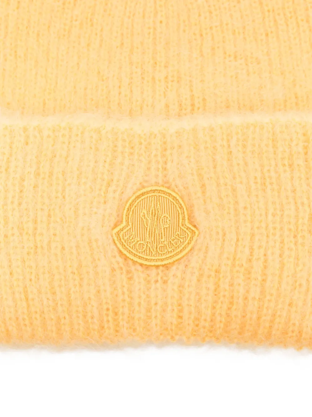 Moncler logo-patch beanie Geel