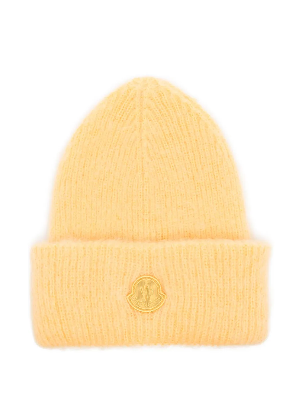 Moncler logo-patch beanie Geel