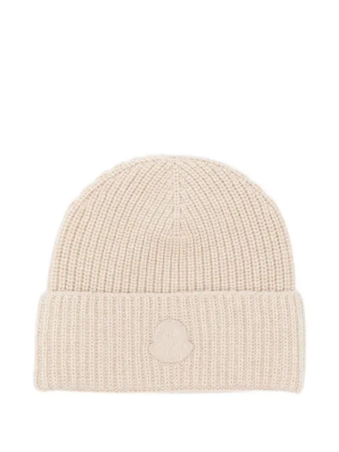 Moncler ribbed logo-patch beanie