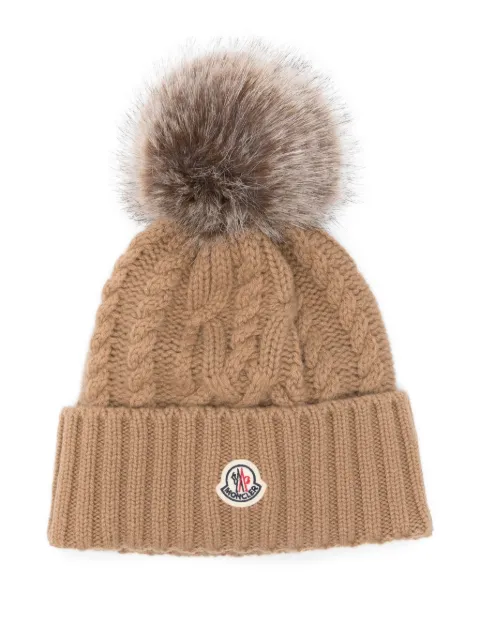 Moncler cable-knit pom-pom beanie