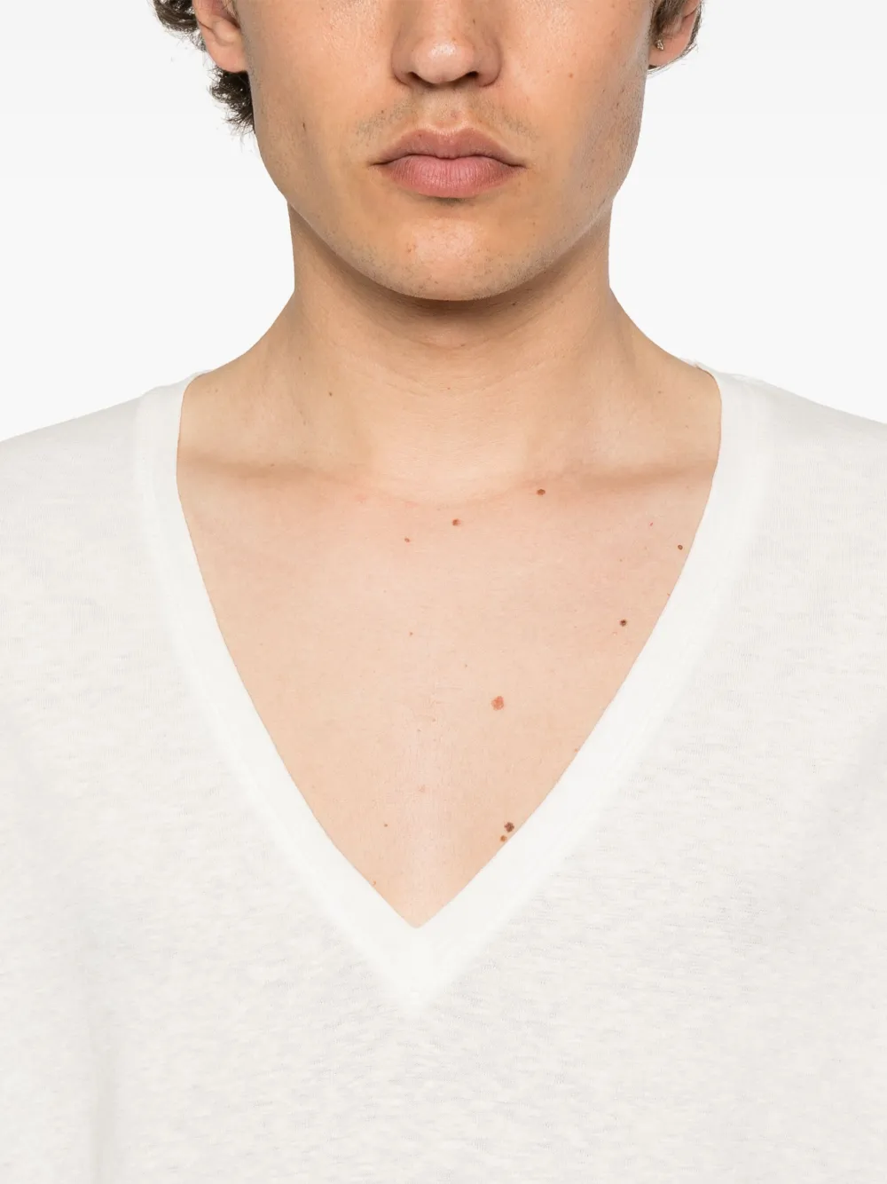 Shop Amaranto Linen-blend T-shirt