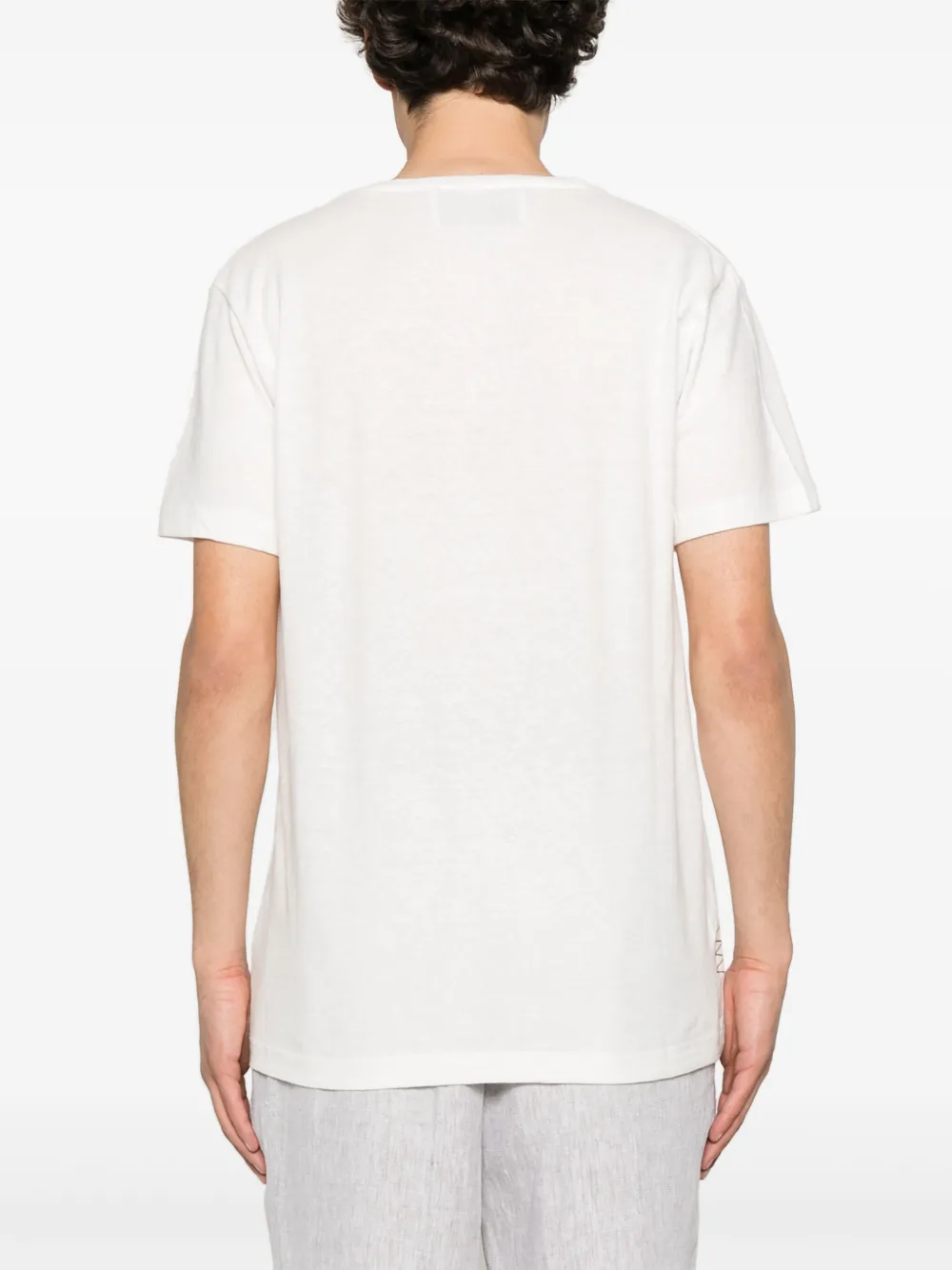 Shop Amaranto Linen-blend T-shirt