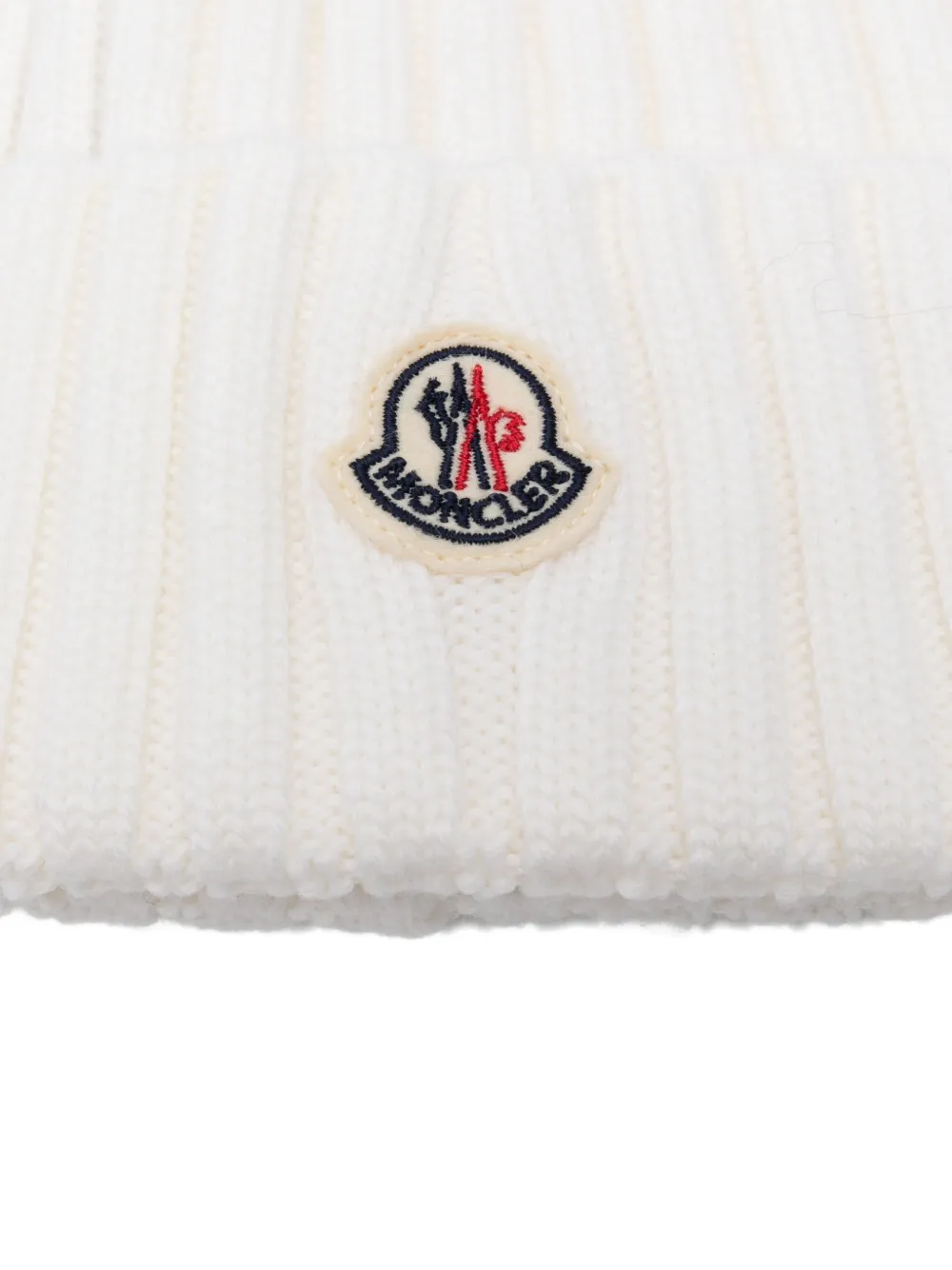Moncler ribbed pom-pom beanie - Beige