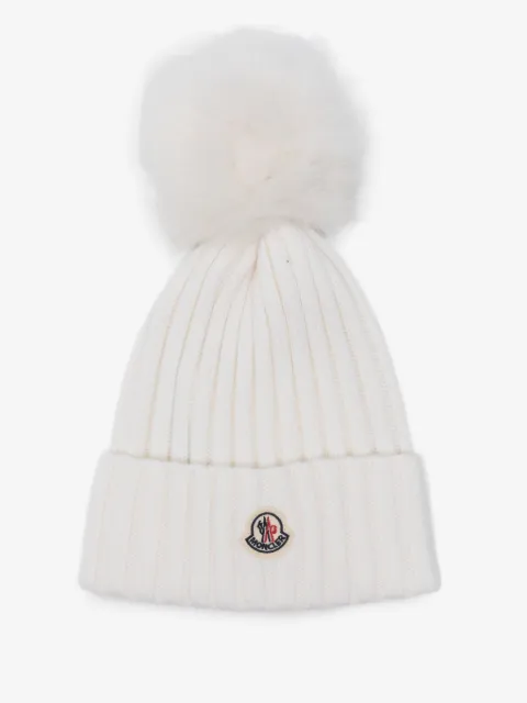 Moncler gorro de canalé con pompón