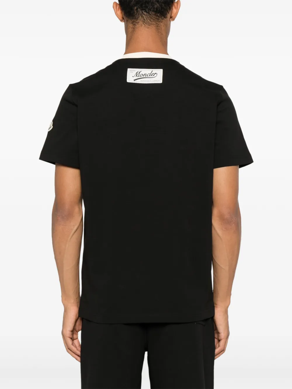Moncler T-shirt met logoprint Zwart