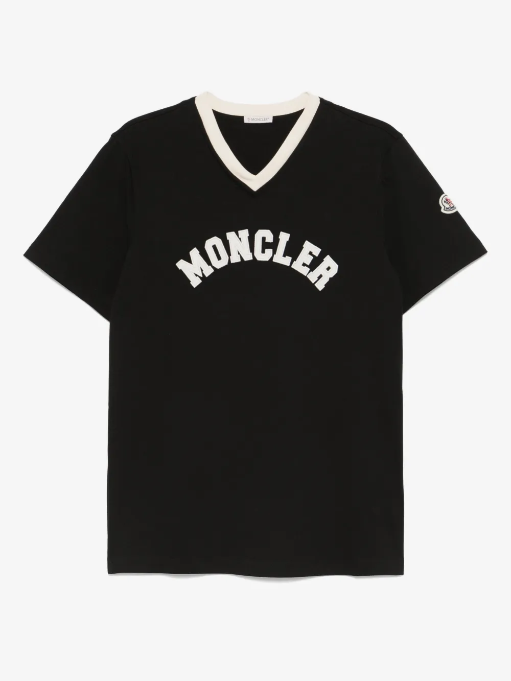 Moncler تيشيرت بطبعة شعار الماركة | أسود | Image 1