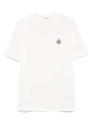 MONCLER ロゴ Tシャツ 12/18サイズ ホワイト Moncler White Cotton Flocked Logo T-Shirt | Harrods US
