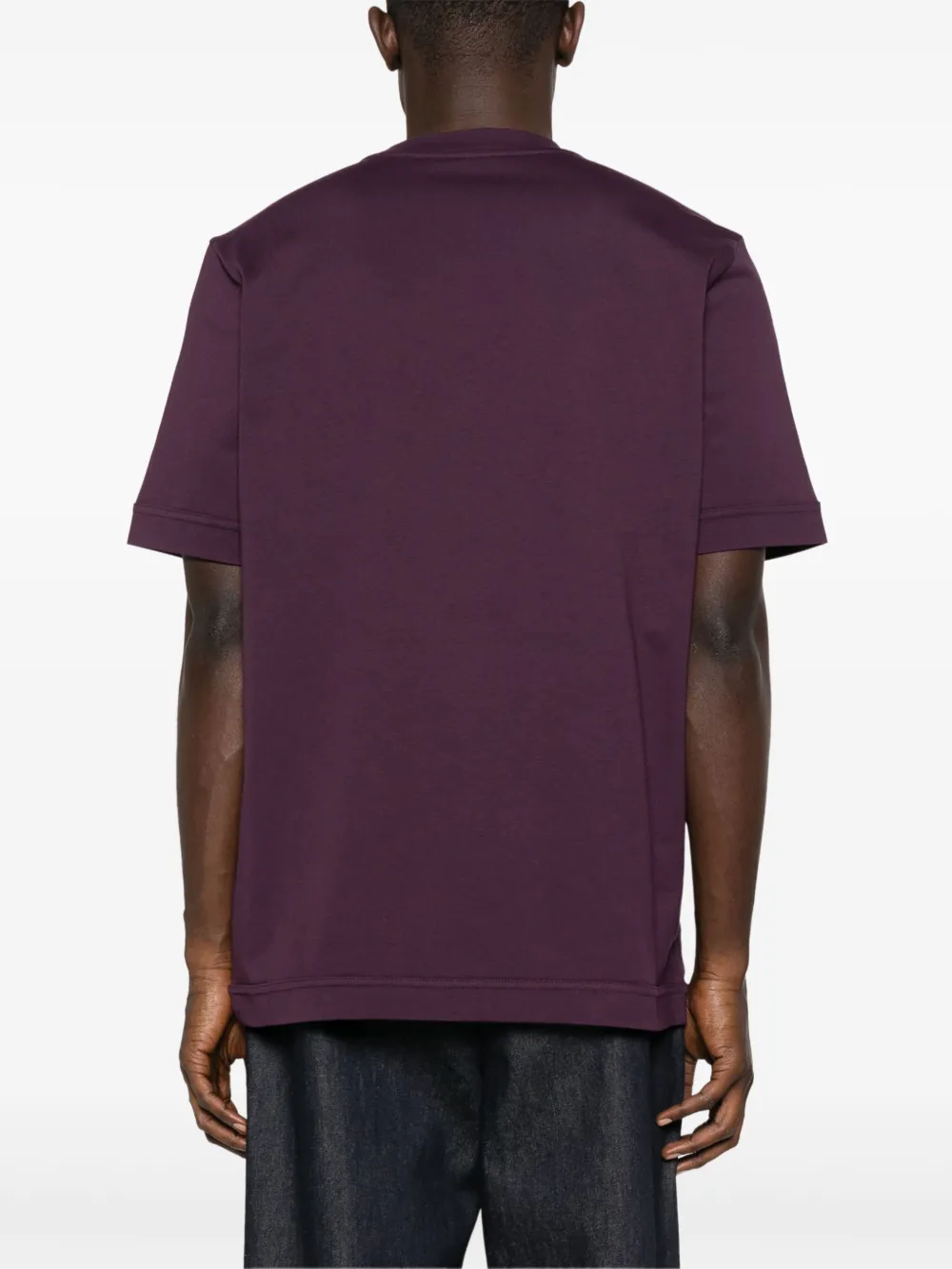 Moncler Katoenen T-shirt met logoplakkaat Paars