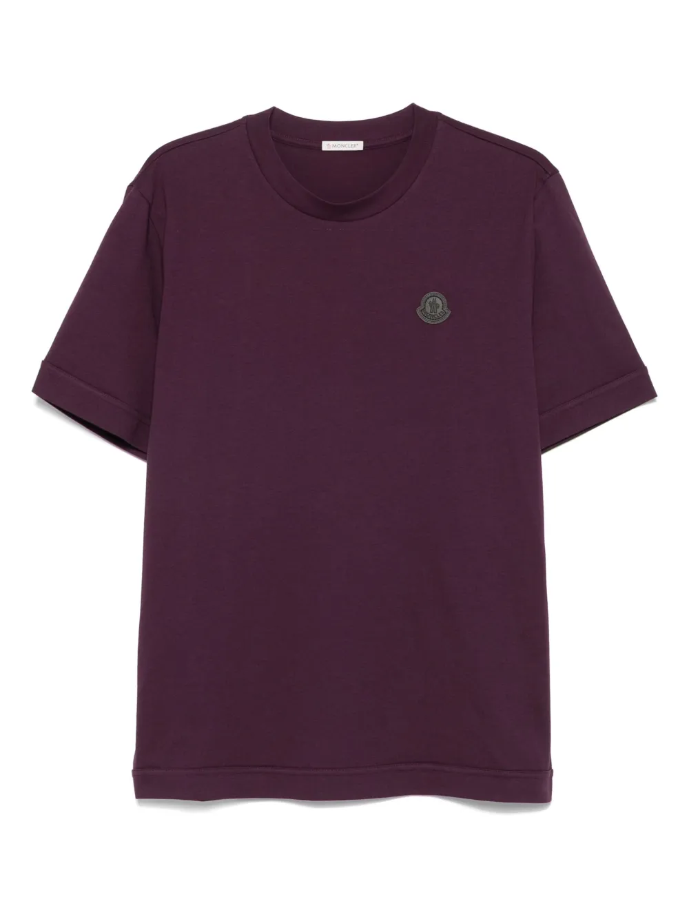 Moncler Katoenen T-shirt met logoplakkaat Paars