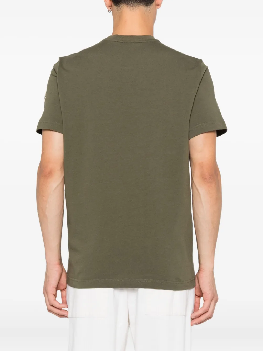 Moncler T-shirt met geborduurd logo Groen