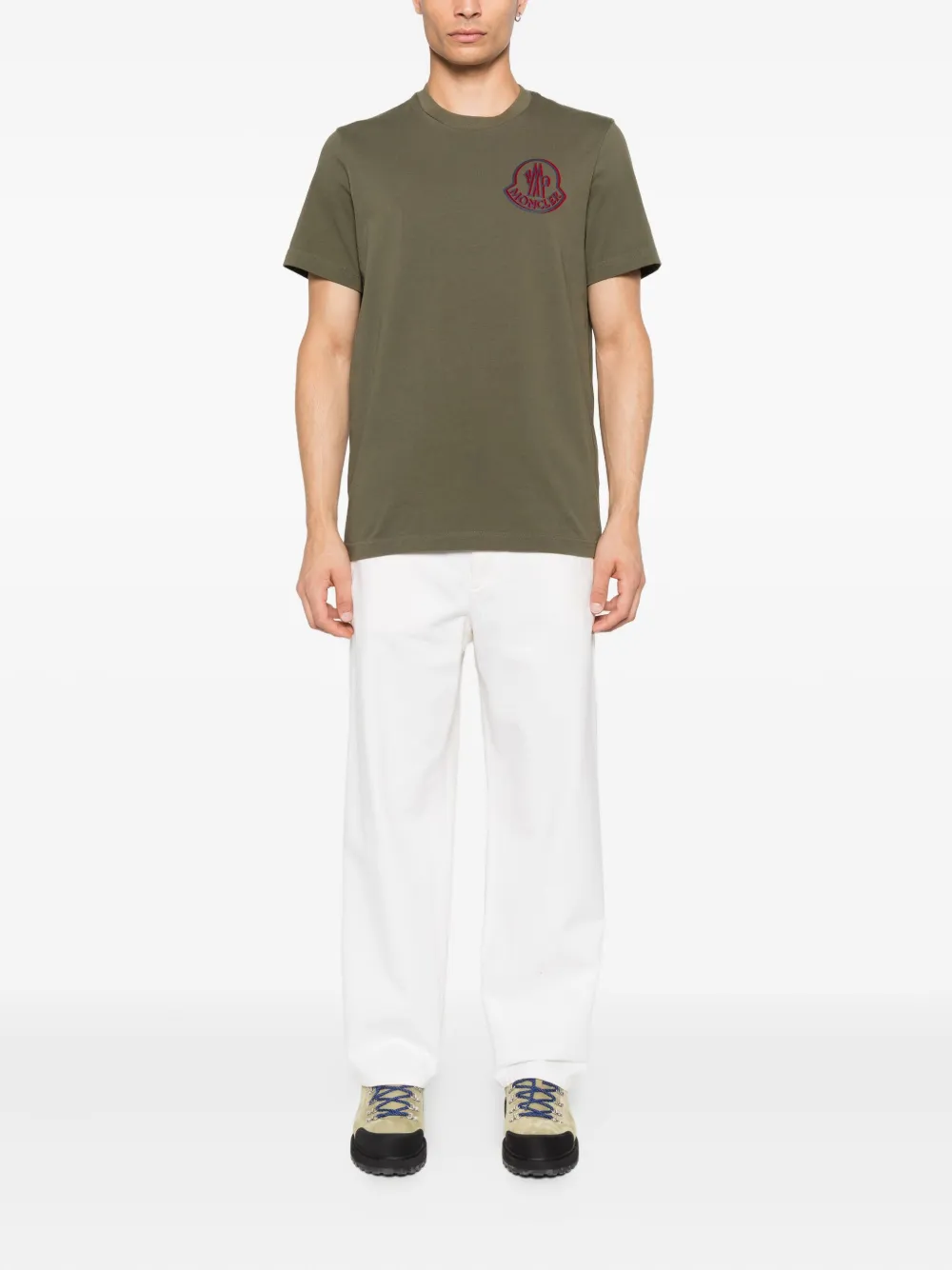 Moncler logo-embroidered T-shirt - Groen