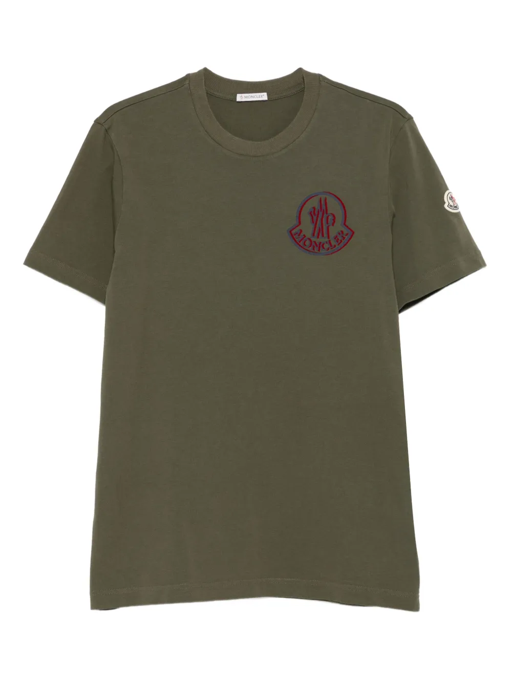 Moncler T-shirt met geborduurd logo Groen