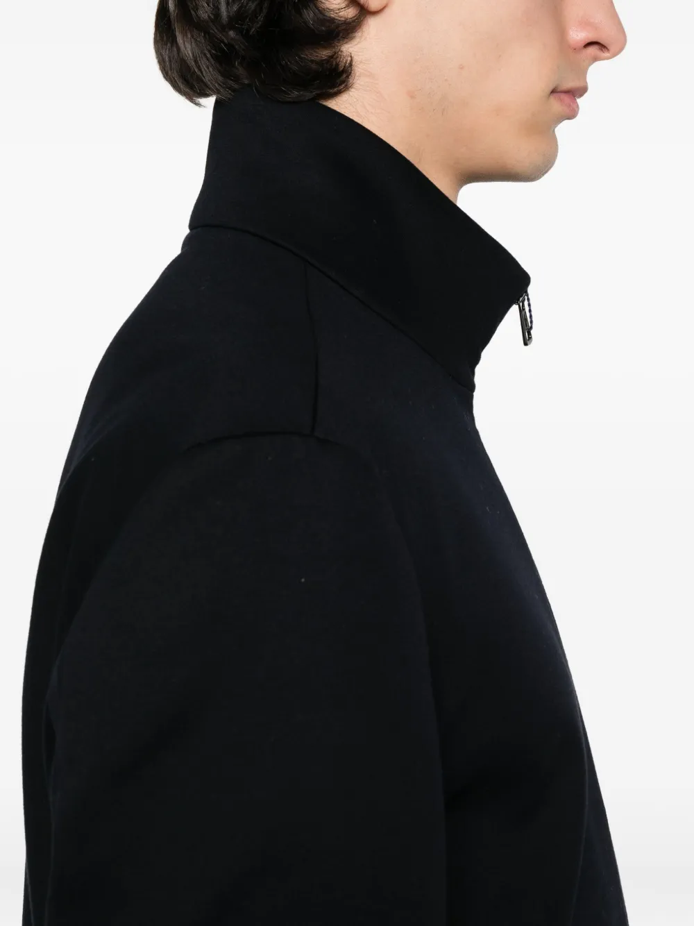 Moncler zip-fastening ribbed-cuff jacket Blauw