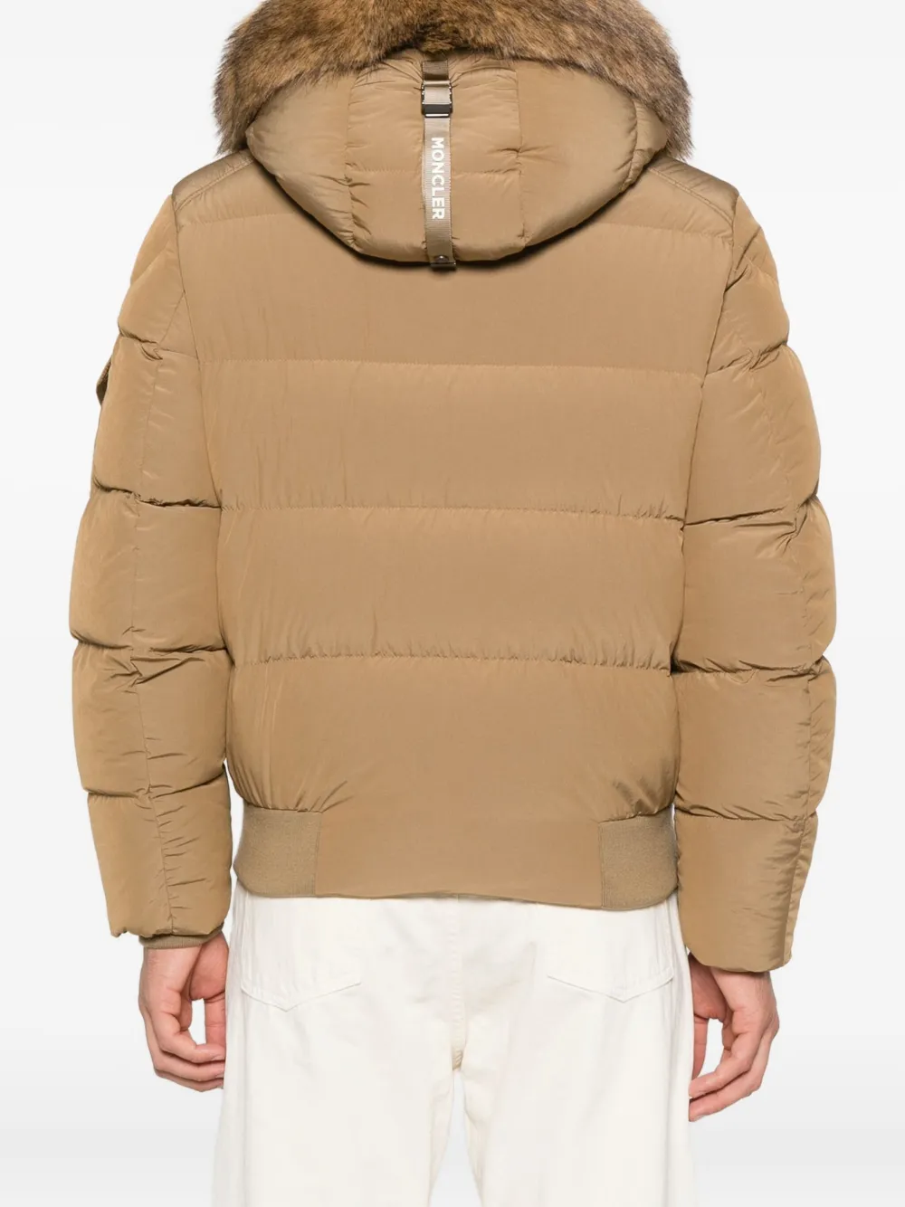 Moncler Luynes donsjack met capuchon Beige