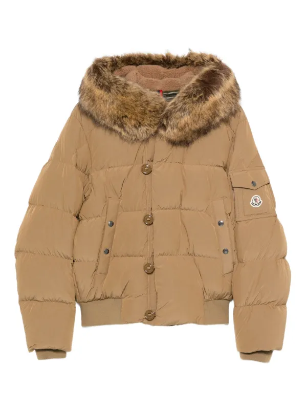 Moncler Luynes フーデッドダウンジャケット | ニュートラル | FARFETCH JP