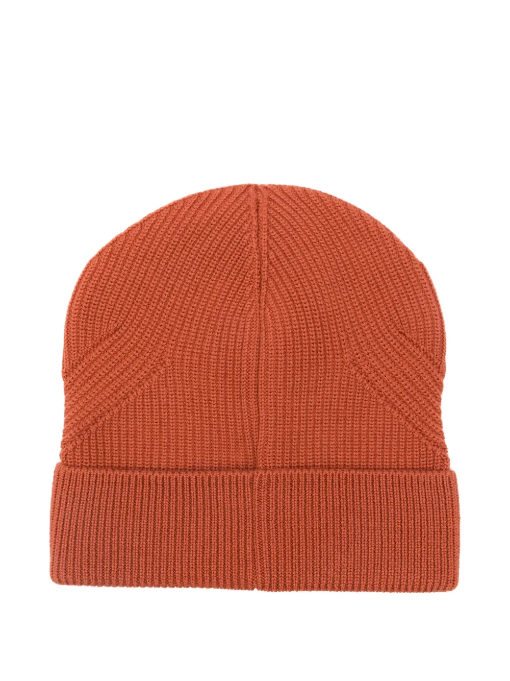 Moncler ribbed logo-patch beanie - Oranje