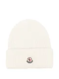 Moncler ribbed wool hat - White