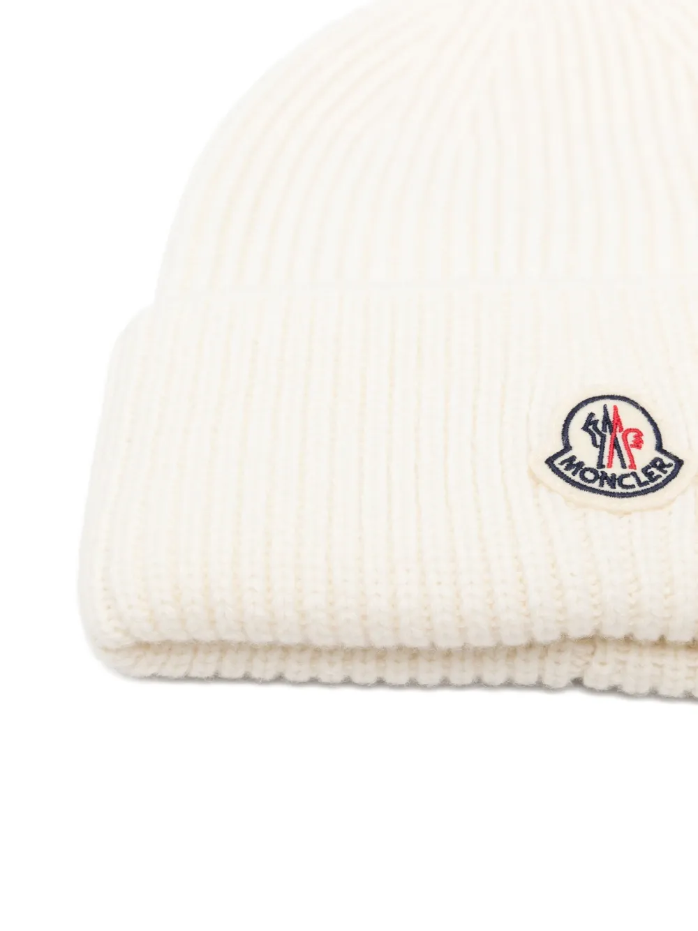 Moncler ribbed wool hat - Wit