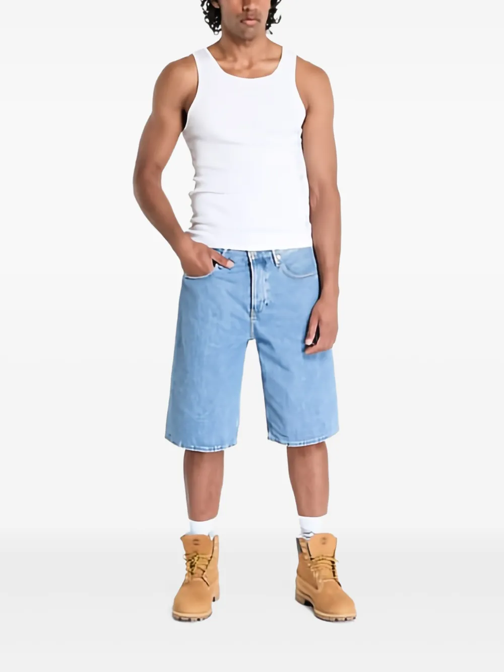 Calvin Klein Relaxed denim shorts - Blauw