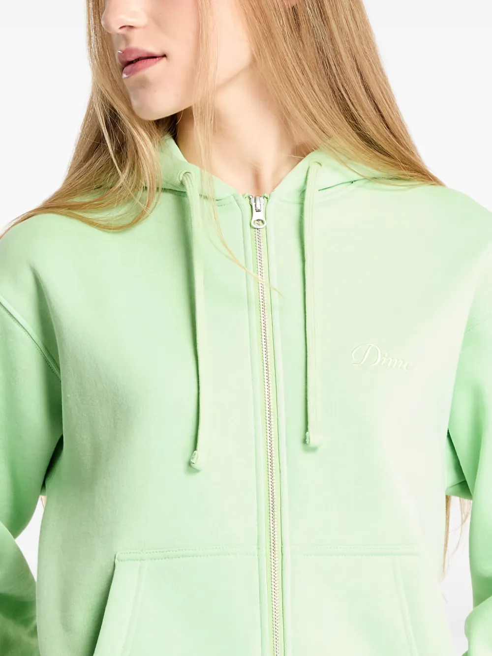 Dime ジップアップパーカー オリーブ Dime Cursive Small Logo Zip Hoodie / ARMY GREEN (ダイム ジップ