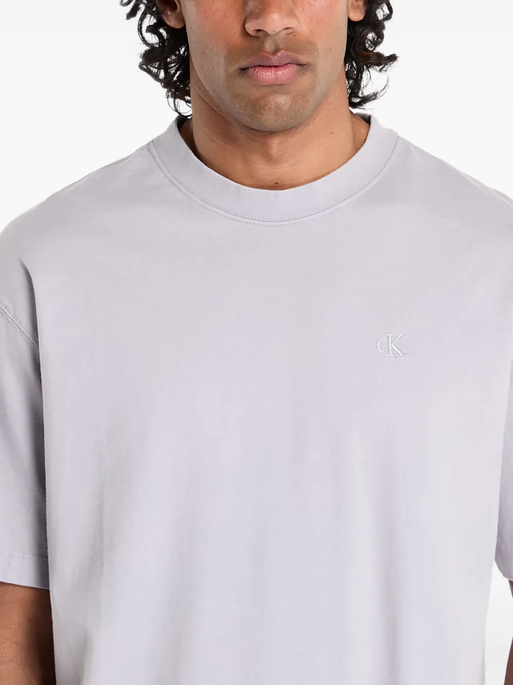 Calvin Klein Jeans T-shirt met verwassen effect Paars