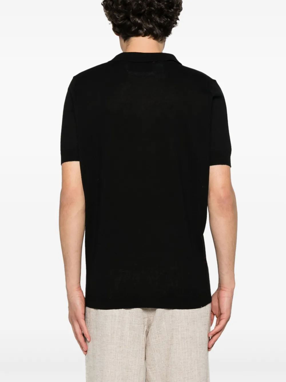 AMARANTO LINEN-BLEND POLO SHIRT
