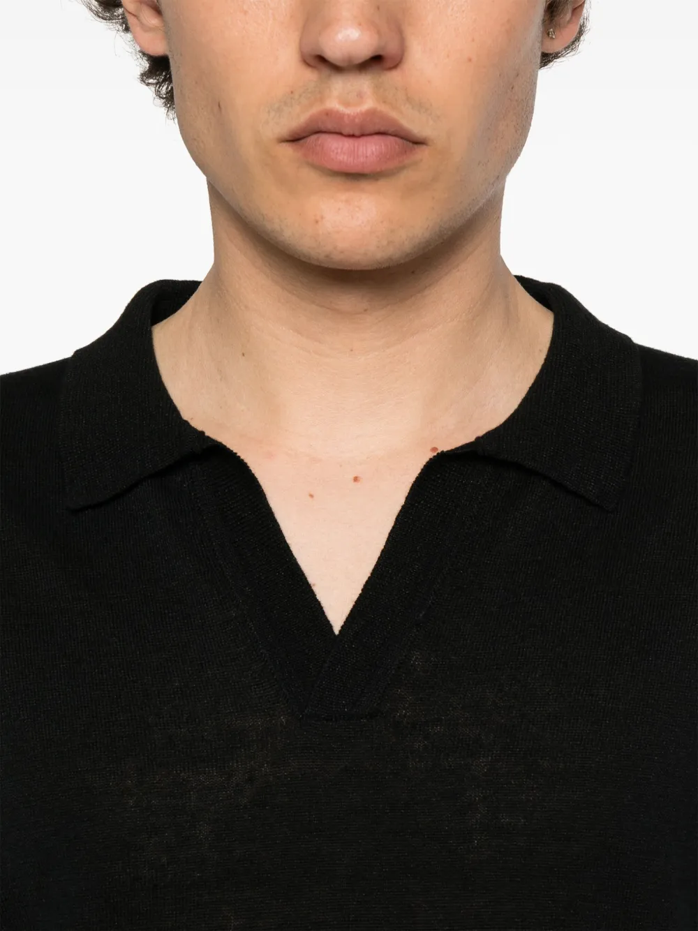 AMARANTO LINEN-BLEND POLO SHIRT