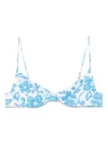 Sundek floral-print bikini top - White